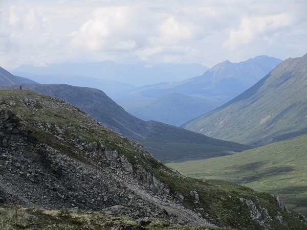 Adam, taking in the vast landscape of the Chugach foothills on his 5-day backpacking trip.