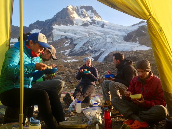 camping by glacier