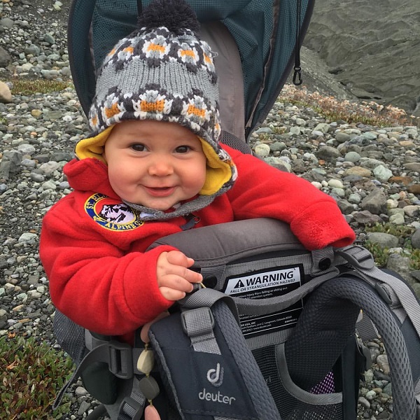 cute alaska hiking baby