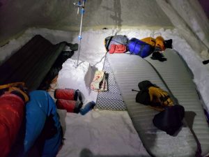 winter tent camping