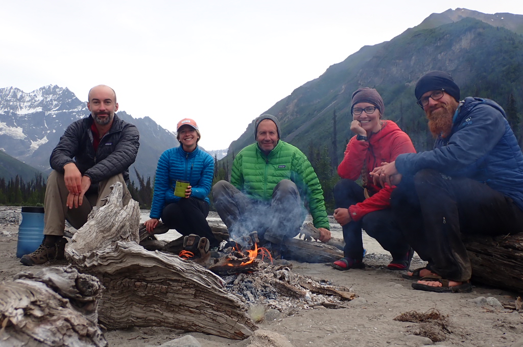 Hikers Around a Warm Fire