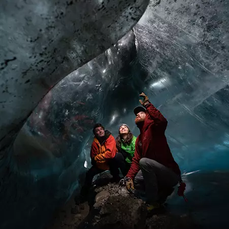 Exploring a Kennicott Glacier ice cave