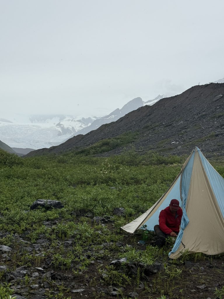 Cooking in tent