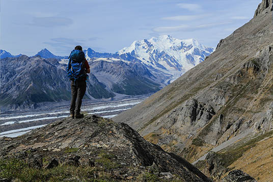 A view of Mt. Blackburn from a high scramble